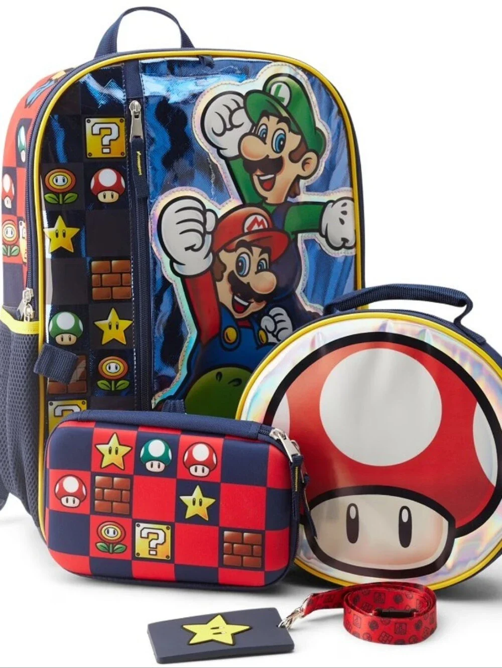 Super Mario Brothers Backpack that Includes Pencil Case & Lunch Tote